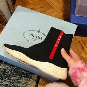 prada knit basic sock shoe